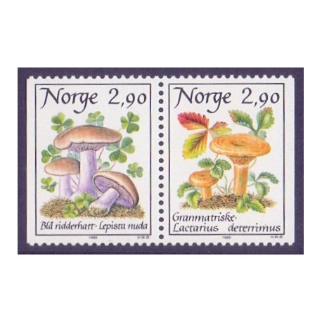 Norge. 1988.  Spiselige svampe i parstykker. AFA nr. 989Cv-90Ch ** stemplet postfrisk FDC