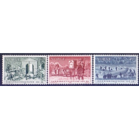 Norge. 1988.  Militærjubilæer. AFA nr. 991-93 ** stemplet postfrisk FDC