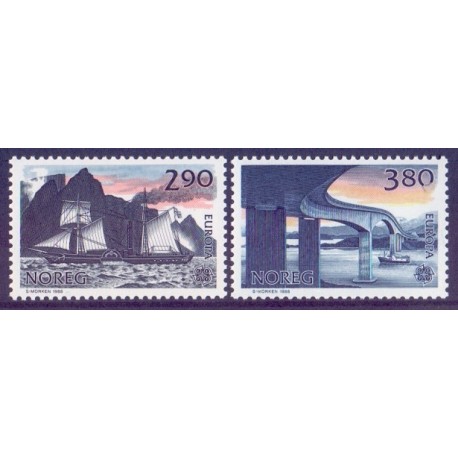 Norge. 1988.  Europamærker / CEPT. AFA nr. 997-98 ** stemplet postfrisk FDC