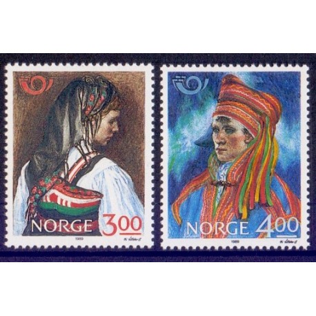 Norge. 1989. Fællesnordisk udgave. AFA nr. 1015-16 ** stemplet postfrisk FDC