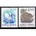 Norge. 1990. Norske dyr III. AFA nr. 1035-36 ** stemplet postfrisk FDC