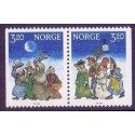 Norge. 1991. Julefrimærker i parstykke. AFA nr. 1076Cv-77Ch ** stemplet postfrisk FDC