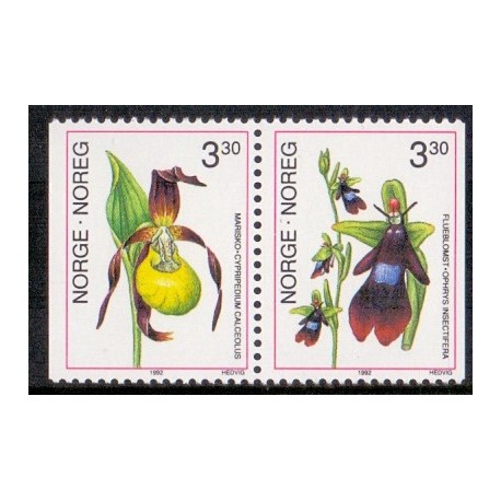 Norge. 1992. Orkideer i parstykke. AFA nr. 1086Cv-87Ch ** stemplet postfrisk FDC