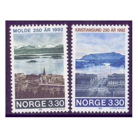 Norge. 1992. Molde og Kristianssund. AFA nr. 1096-97 **  stemplet postfrisk FDC