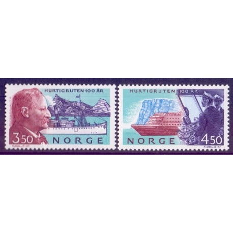 Norge. 1993. Hurtigruten. AFA nr. 1125-26 **  stemplet postfrisk FDC
