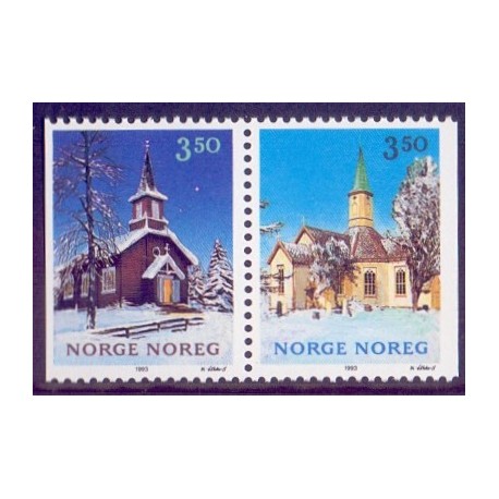 Norge. 1993. Julefrimærker i, parstykke.  AFA nr. 1139Cv-40Ch. **  stemplet postfrisk FDC