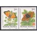 Norge. 1994. Sommerfugle i, parstykke.  AFA nr. 1142Cv-43Ch. **  stemplet postfrisk FDC