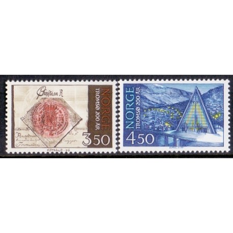 Norge. 1994. Tromsø 200 år.  AFA nr. 1152-53 **  stemplet postfrisk FDC