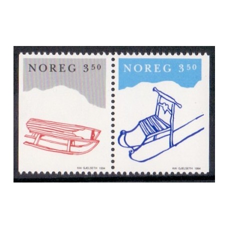 Norge. 1994. Julefrimærker i parstykke AFA nr 1168Cv-69Ch. **  stemplet postfrisk FDC