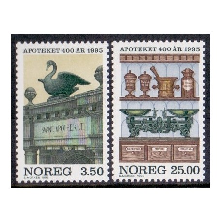Norge. 1995. Apoteksjubilæum. AFA nr. 1172-73 **  stemplet postfrisk FDC