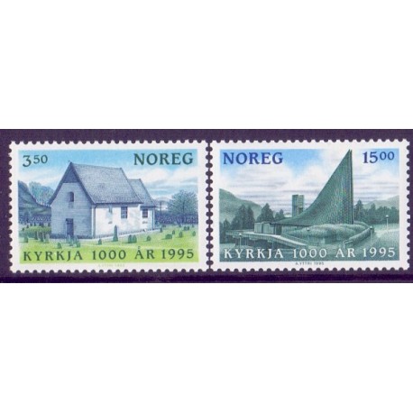 Norge. 1995. Den norske kirke 1000år. AFA nr. 1176-77 ** stemplet postfrisk FDC