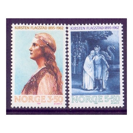 Norge. 1995. Kirsten Flagstads fødsel. AFA nr. 1181-82 ** stemplet postfrisk FDC