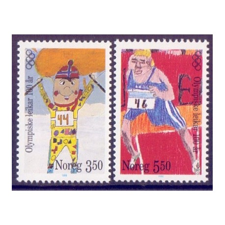 Norge. 1996. Olympiske lege i 100 ør. AFA nr. 1204-05 ** stemplet postfrisk FDC