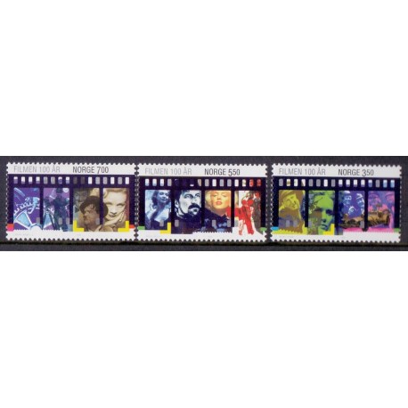 Norge. 1996. Film i 100 år. AFA nr. 1213-15 ** stemplet postfrisk FDC