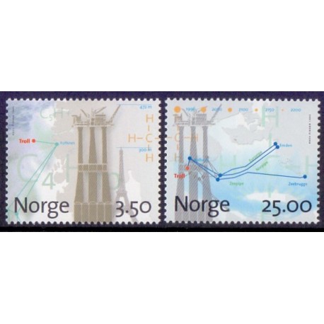 Norge. 1996. Troll-feltet. AFA nr. 1209-10 ** stemplet postfrisk FDC