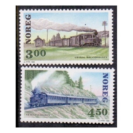 Norge. 1996. Jernbanejubilæer. AFA nr. 1211-12 ** stemplet postfrisk FDC