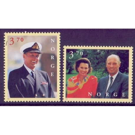 Norge. 1997. Kongeparet 60 år. AFA nr. 1242-43 ** stemplet postfrisk FDC