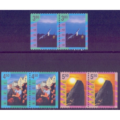 Norge. 1998. Turisme i 3 parstykker. AFA nr. 1280Cv-82Ch.  ** stemplet postfrisk FDC