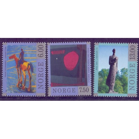 Norge. 1998. Nutidskunst. AFA nr. 1285-87.  ** stemplet postfrisk FDC