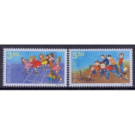 Norge. 1998. Børnelege. AFA nr. 1288-89.  ** stemplet postfrisk FDC