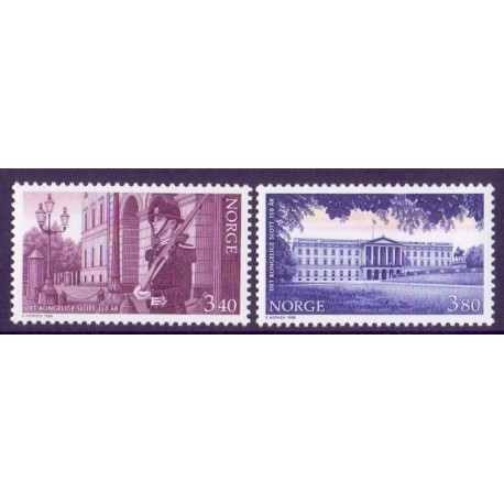 Norge. 1998. Kongeslottet 150 år. AFA nr. 1293-94.  ** stemplet postfrisk FDC
