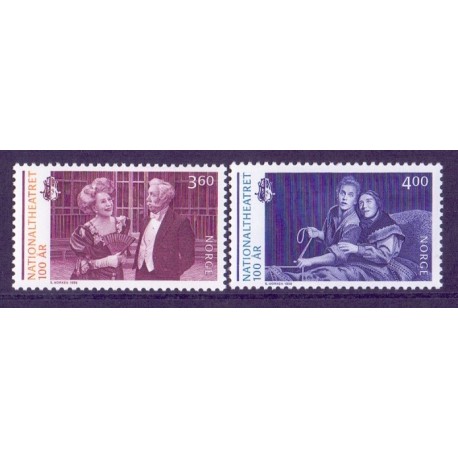 Norge. 1999. Nationaltheatret 100 år. AFA nr. 1326-27  **  stemplet postfrisk FDC