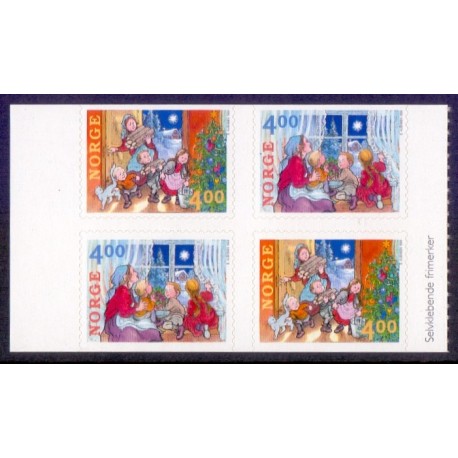 Norge. 1999. Julefrimærker i 4-blok. AFA nr. 1328Co-29Cn  **  stemplet postfrisk FDC