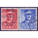 Norge. 1957. Haakon VII 85-års fødselsdag. AFA nr. 430-31 ** stemplet postfrisk FDC