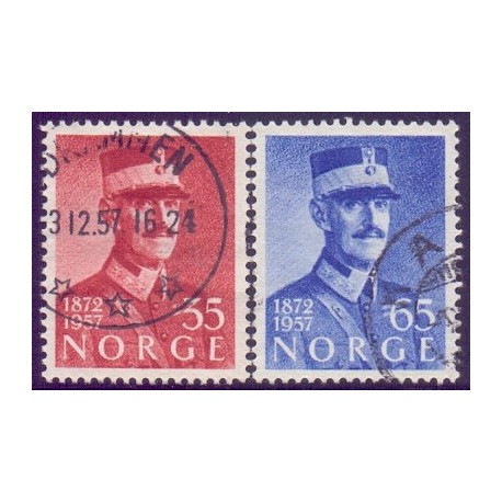 Norge. 1957. Haakon VII 85-års fødselsdag. AFA nr. 430-31 ** stemplet postfrisk FDC