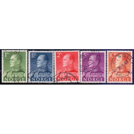 Norge. 1959. Kong Olav V. AFA nr. 437-41 ** stemplet postfrisk FDC