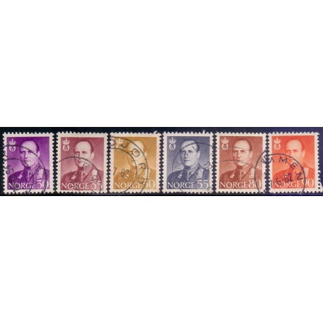 Norge. 1959-60. Kong Olav V. AFA nr. 445-50 ** stemplet postfrisk FDC