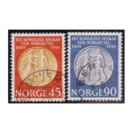 Norge. 1959. Kgl. Selskab for Norges vel. AFA nr. 443-44 ** stemplet postfrisk FDC