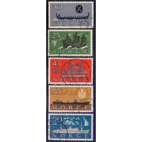 Norge. 1960, Skibsmotiver. AFA nr. 459-63 ** stemplet postfrisk FDC