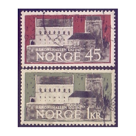 Norge. 1961, Haakonhallens 700-års jubilæum. AFA nr. 470-71 ** stemplet postfrisk FDC