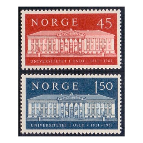 Norge. 1961, Oslo Universitet 150-års jubilæum. AFA nr. 472-73 ** stemplet postfrisk FDC