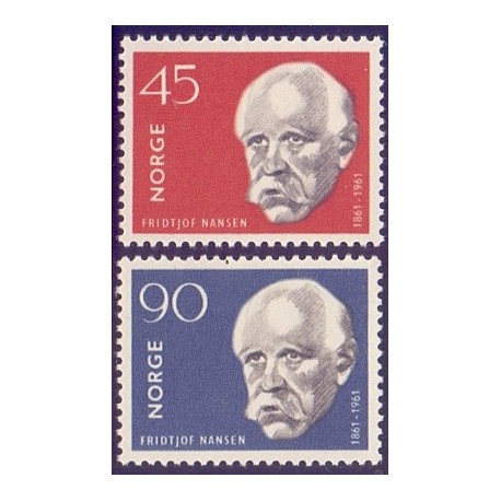 Norge. 1961, Fridtjof Nansens fødsel. AFA nr. 474-75 ** stemplet postfrisk FDC
