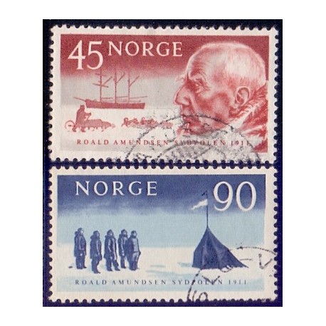 Norge. 1961, Roald Amundsen ankomst til sydpolen. AFA nr. 476-77 ** stemplet postfrisk FDC