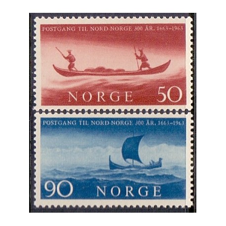 Norge. 1963. Postforbindelser i Nordnorge. AFA nr. 508-09 ** stemplet postfrisk FDC
