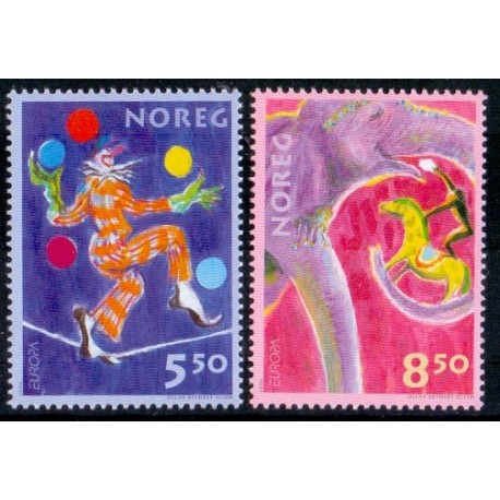 Norge. 2002.  Europamærker / CEPT. AFA nr. 1433-34 **  stemplet postfrisk FDC