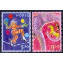 Norge. 2002.  Europamærker / CEPT. AFA nr. 1433-34 **  stemplet postfrisk FDC