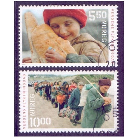 Norge. 2003. Verdens flygtningedag. AFA nr. 1458-59 **  stemplet postfrisk FDC