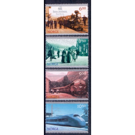 Norge. 2004. Jernbanen 150 år. AFA nr. 1497-1500 **  stemplet postfrisk FDC