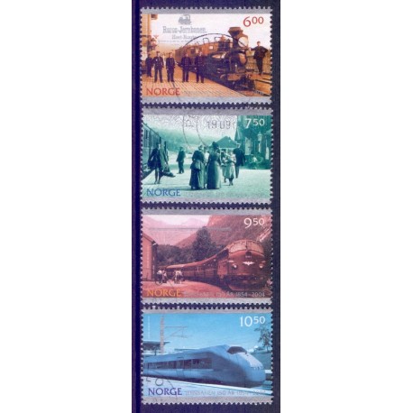 Norge. 2004. Jernbanen 150 år. AFA nr. 1497-1500 **  stemplet postfrisk FDC