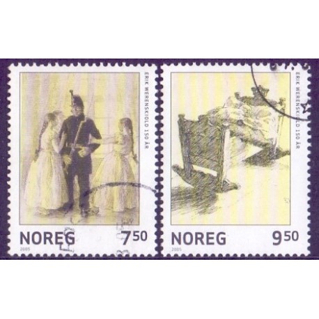 Norge. 2005.  Erik Werenskjold fødsel, AFA nr. 1510-11 **  stemplet postfrisk FDC
