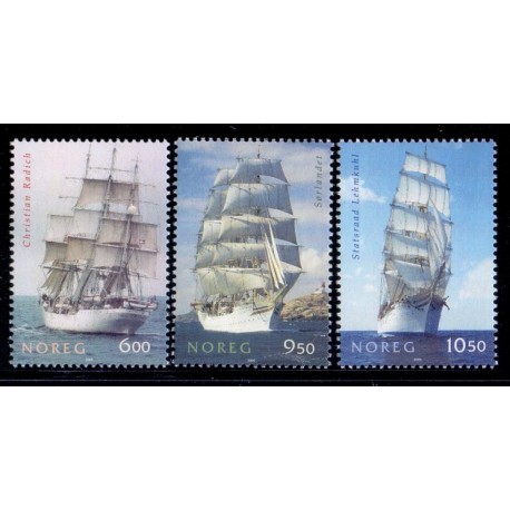 Norge. 2005.  Historiske sejlskibe, AFA nr. 1531-33 ** stemplet postfrisk FDC