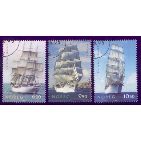 Norge. 2005.  Historiske sejlskibe, AFA nr. 1531-33 ** stemplet postfrisk FDC