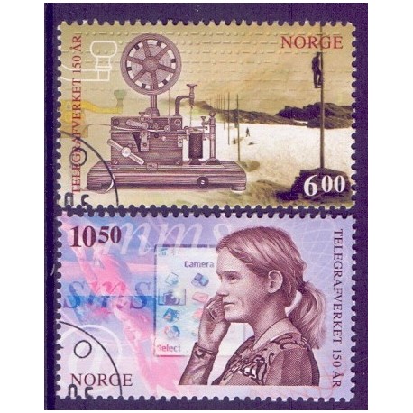 Norge. 2005.  Telegrafverket 150 år., AFA nr. 1540-41  ** stemplet postfrisk FDC