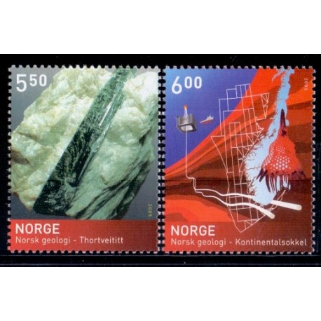 Norge. 2005. Geologi., AFA nr. 1542-43  ** stemplet postfrisk FDC