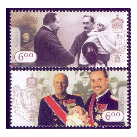 Norge. 2005. Kongehuset 100 år., AFA nr. 1546-47 ** stemplet postfrisk FDC