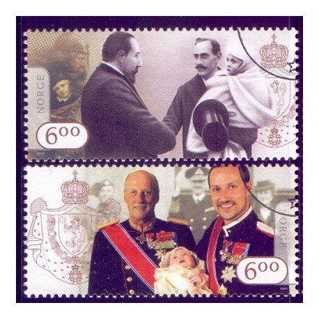 Norge. 2005. Kongehuset 100 år., AFA nr. 1546-47 ** stemplet postfrisk FDC